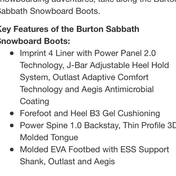 SOLD Burton Men’s Sabbath Snowboard boot Size 11.5 - Picture 9 of 9